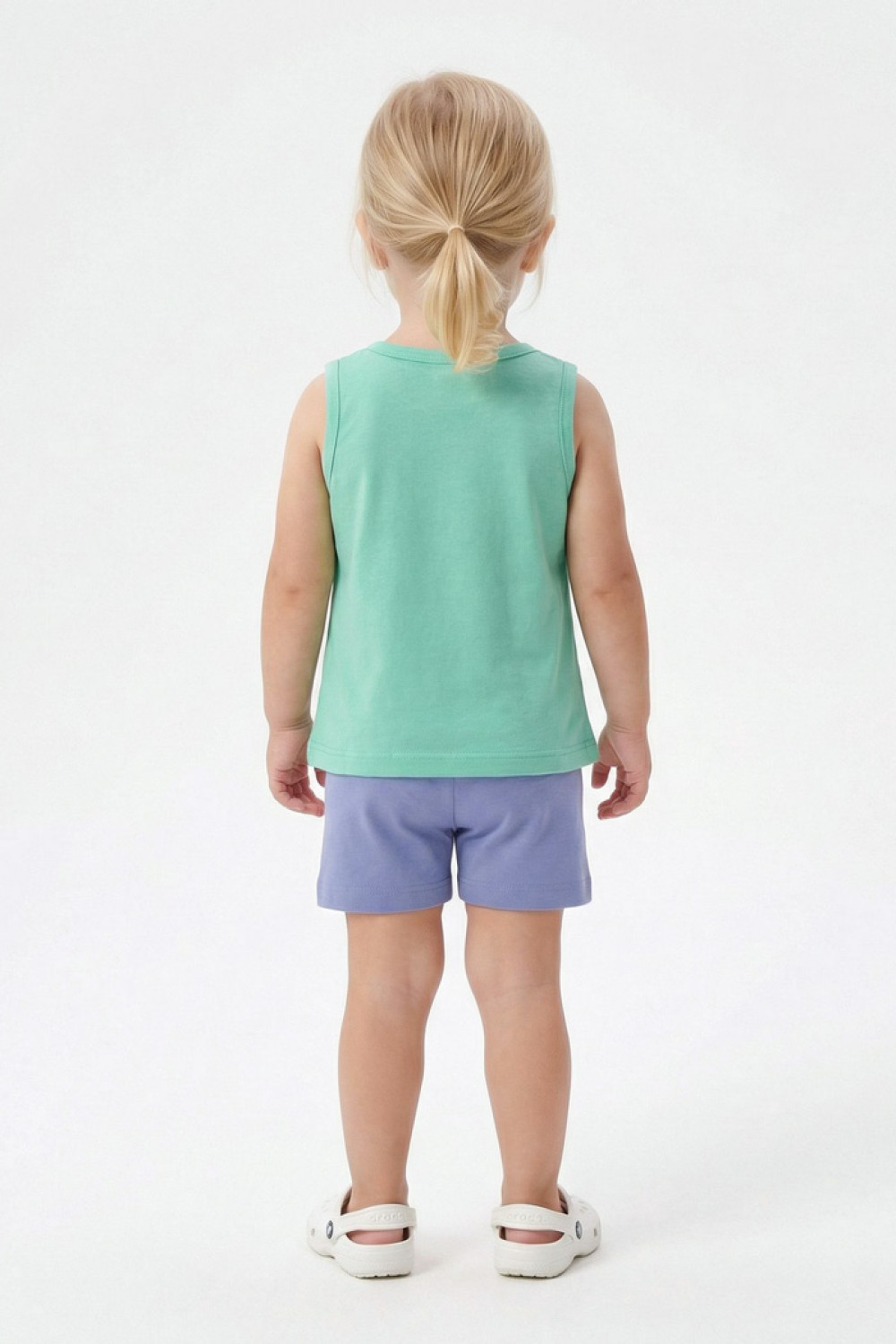 TRAX girls’ aqua green top and fuchsia cycling leggings set, model 49232
