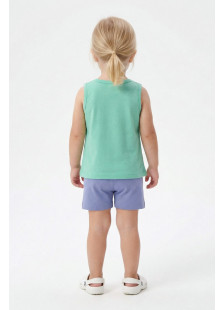 TRAX girls’ aqua green top and fuchsia cycling leggings set, model 49232