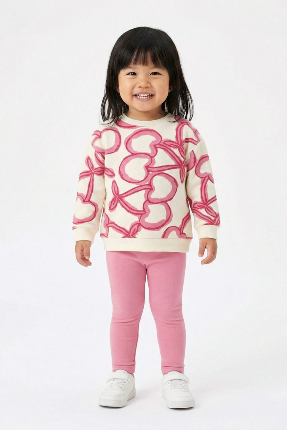 TRAX girls’ ecru spring set with long-sleeved top and capri leggings, model 49209