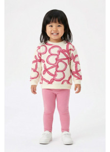 TRAX girls’ ecru spring set with long-sleeved top and capri leggings, model 49209