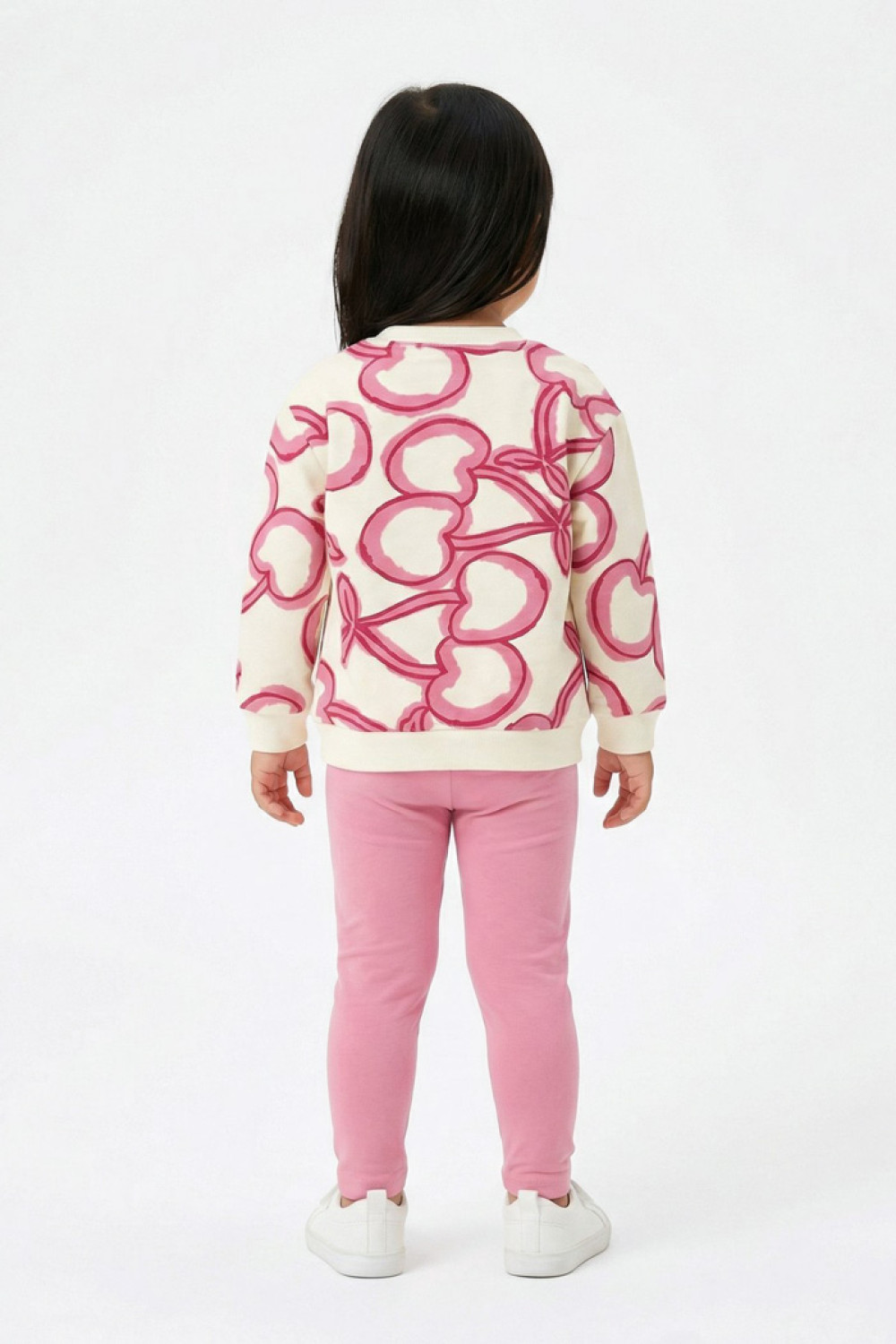 TRAX girls’ ecru spring set with long-sleeved top and capri leggings, model 49209