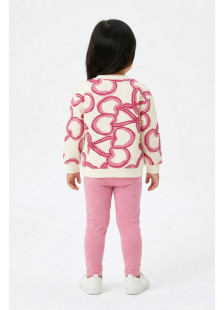 TRAX girls’ ecru spring set with long-sleeved top and capri leggings, model 49209