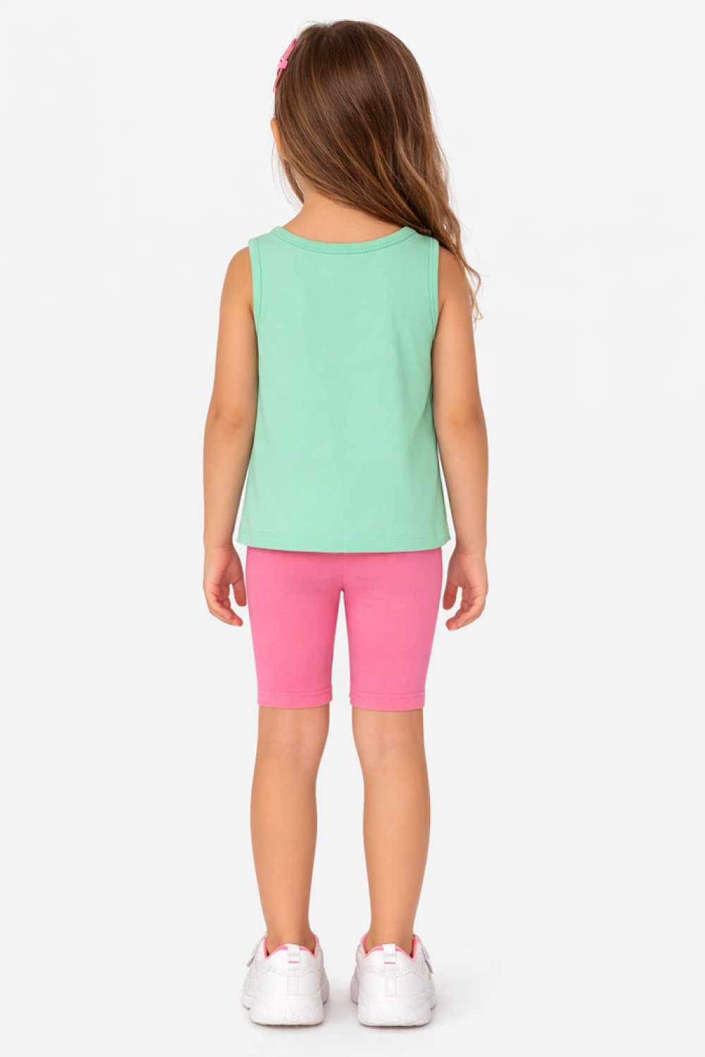 TRAX girls’ light green top and pink cycling leggings set, model 47227