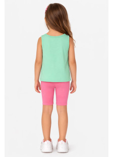 TRAX girls’ light green top and pink cycling leggings set, model 47227