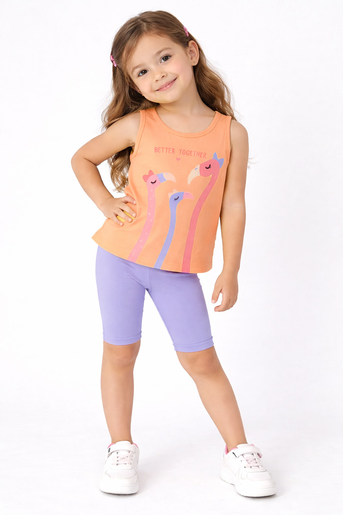 TRAX Girls’ Top & Cycling Leggings Set Mango 47227-2