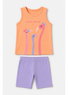 TRAX girls’ mango top and pink cycling leggings set, model 47227-2