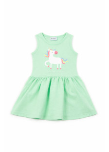TRAX Unicorn girls’ light green cotton dress, model 47242