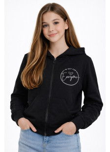 TRAX girls' black hooded zip jacket