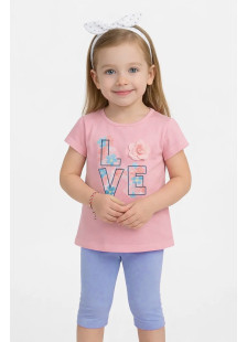 TRAX girls' powder pink summer top and leggings set