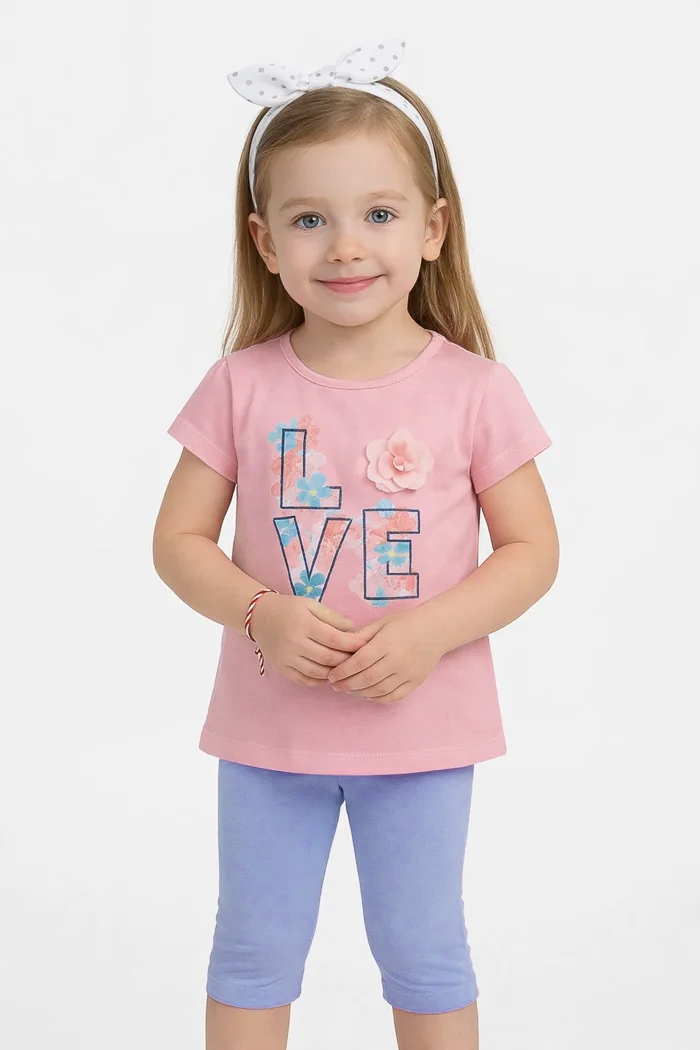 TRAX Girls' Summer Top & Leggings Set Powder Pink 47261-4