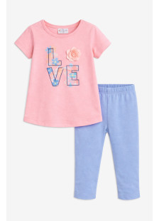 TRAX girls' powder pink summer top and leggings set