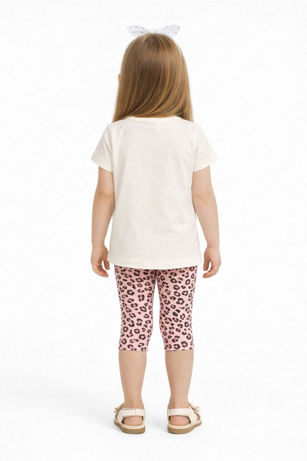 TRAX girls' ecru summer top and leggings set
