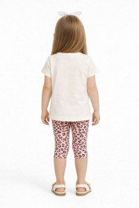 TRAX girls' ecru summer top and leggings set