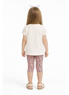 TRAX girls' ecru summer top and leggings set