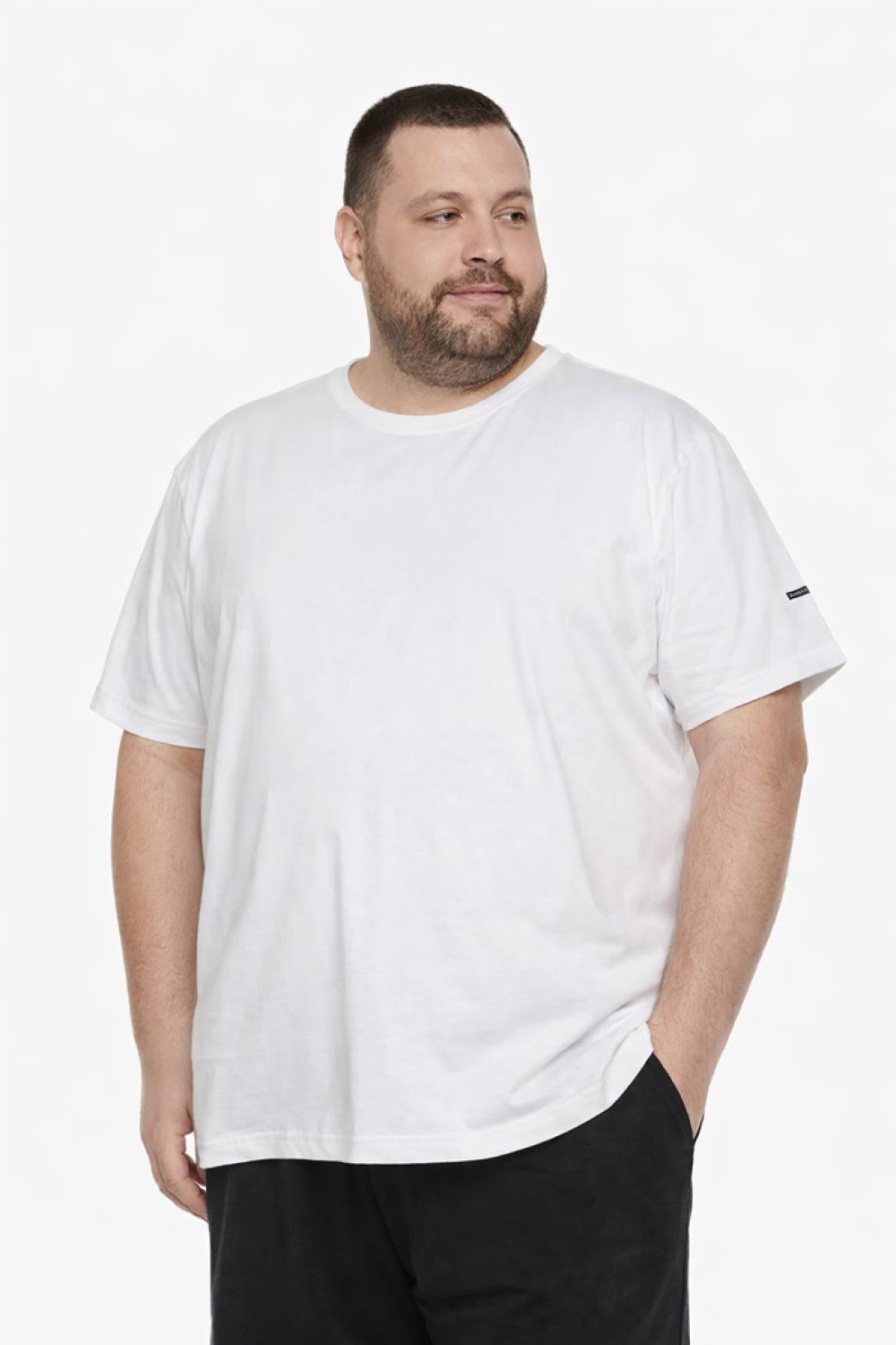 BODY MOVE men's white king size T-shirt