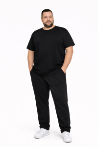 BODY MOVE men's black short-sleeved T-shirt 821A-4