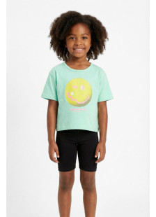 TRAX girls’ mint T-shirt and black biker shorts set