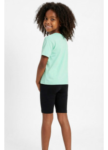 TRAX girls’ mint T-shirt and black biker shorts set