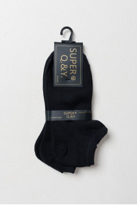 SUPER Q&Y plain ankle socks three-pack