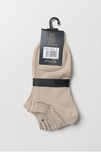 SUPER Q&Y plain ankle socks three-pack