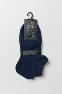 SUPER Q&Y plain ankle socks three-pack