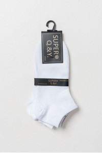 SUPER Q&Y plain ankle socks three-pack