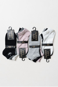 SUPER Q&Y ankle socks with bows three-pack