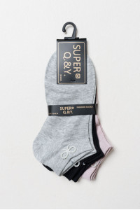 SUPER Q&Y ankle socks with bows three-pack