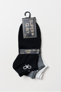 SUPER Q&Y ankle socks with bows three-pack