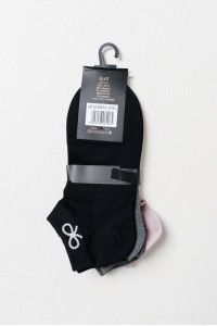 SUPER Q&Y ankle socks with bows three-pack