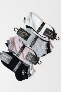 SUPER Q&Y ankle socks with bows three-pack