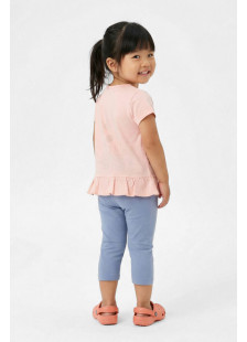 TRAX girls' pink unicorn T-shirt and grey-lilac capri leggings set