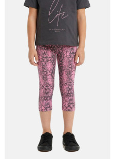 TRAX teen girls' charcoal slogan T-shirt and pink snakeskin-print capri leggings set