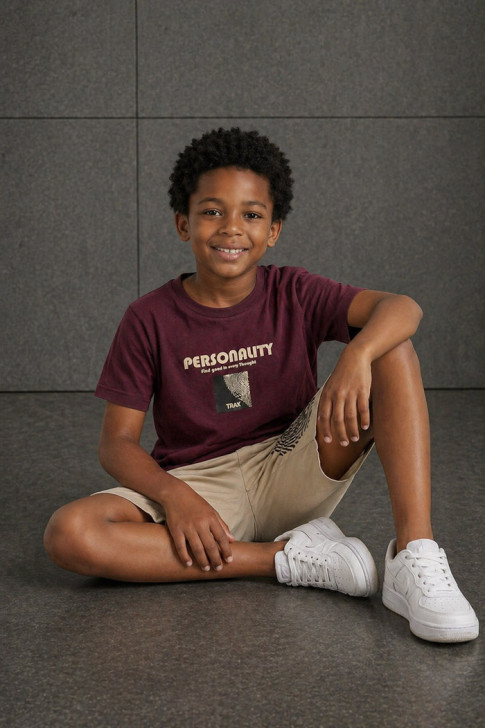 TRAX Boys’ Summer T-Shirt & Bermuda Shorts Set 49322 – Burgundy