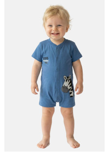 TRAX baby boys’ royal blue zebra print summer romper