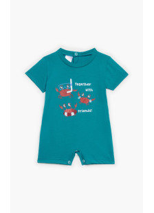 Pretty Baby baby boys' petrol blue romper with crab print
