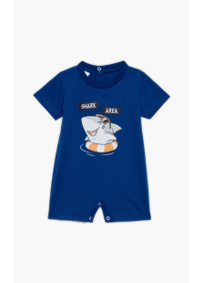 Pretty Baby baby boys' royal blue romper with shark print