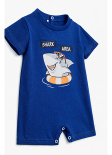 Pretty Baby baby boys' royal blue romper with shark print