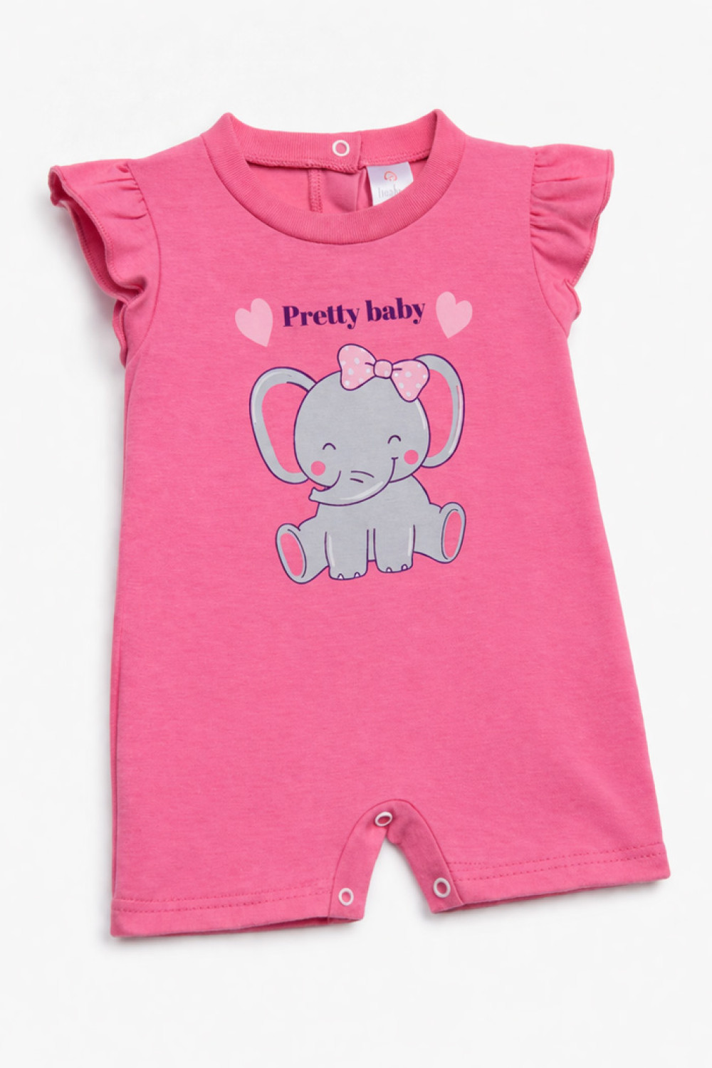 Pretty Baby baby girls' fuchsia romper with elephant print