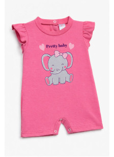 Pretty Baby baby girls' fuchsia romper with elephant print