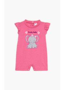 Pretty Baby baby girls' fuchsia romper with elephant print