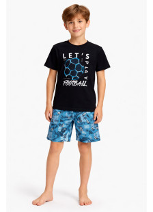 Pretty Baby boys' dark blue football pyjama set with shorts