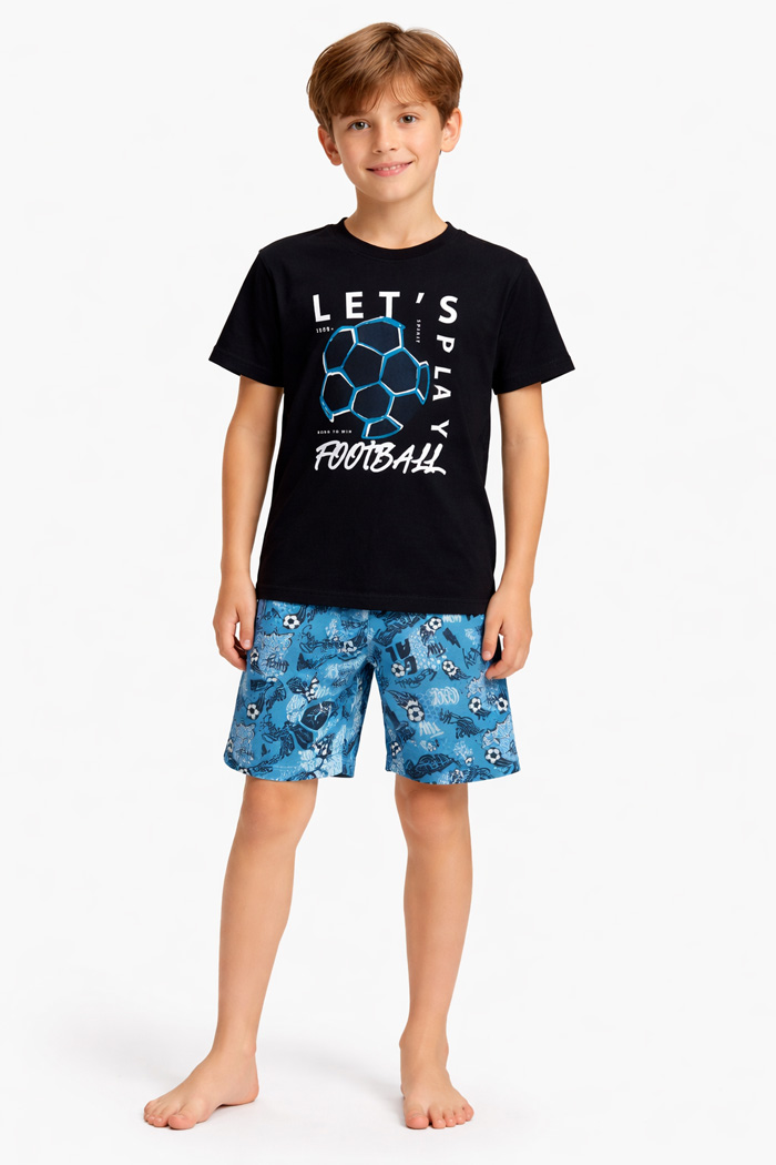 Pretty Baby Boys' Football Pyjama Set 63066 Dark Blue
