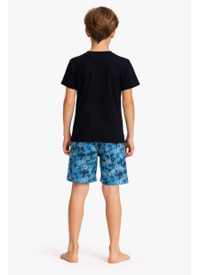 Pretty Baby boys' dark blue football pyjama set with shorts