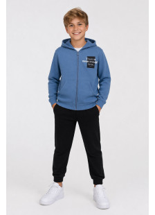 TRAX indigo boys' tracksuit set with hooded jacket and trousers