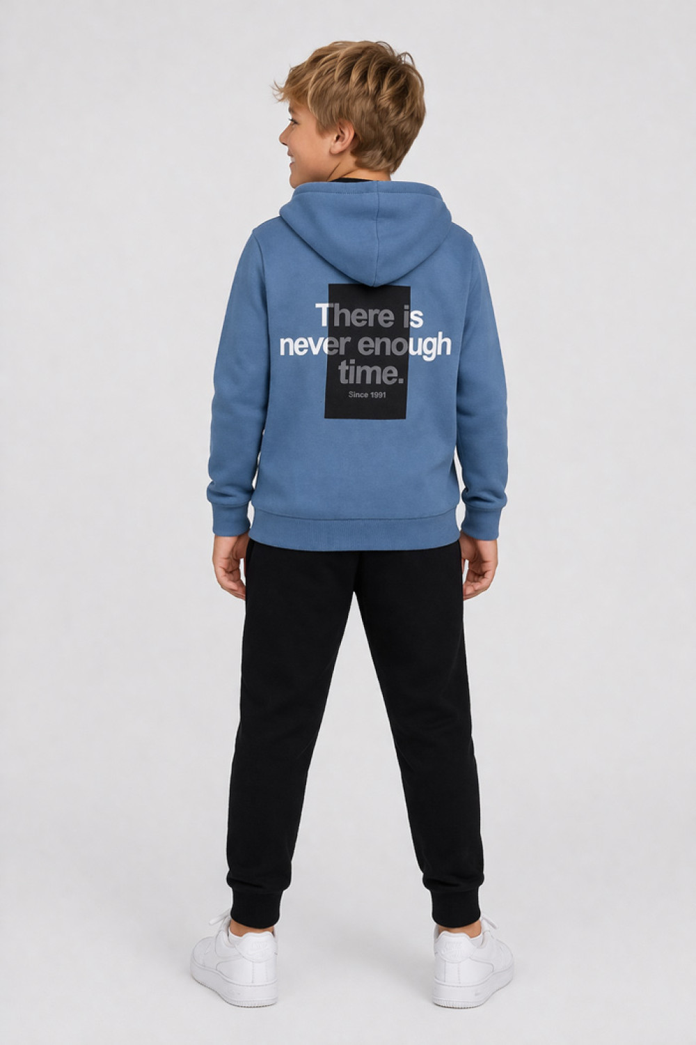 TRAX indigo boys' tracksuit set with hooded jacket and trousers
