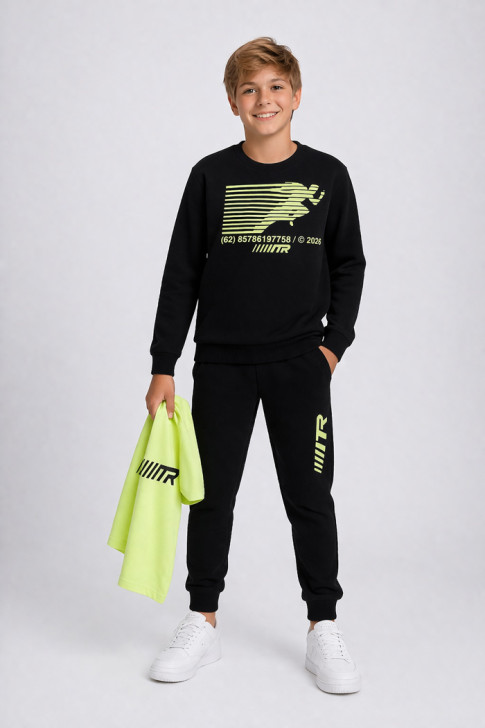 TRAX Boys' 3-Piece Tracksuit Set 49310 – Black