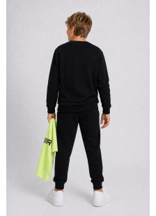 TRAX black boys' three-piece tracksuit set with neon lime details
