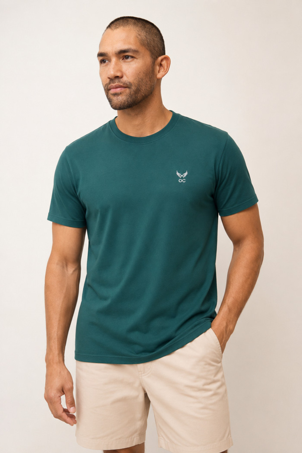 OLYMPIC CHALLENGER men's short-sleeve T-shirt with embroidered chest logo