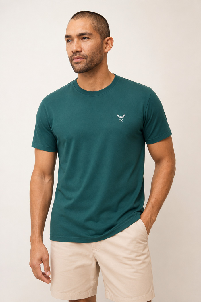 OLYMPIC CHALLENGER men's short-sleeve T-shirt with embroidered chest logo